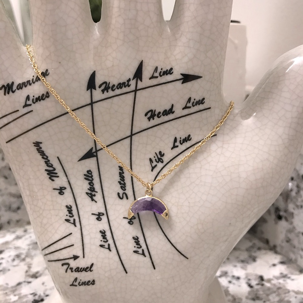 Luna Norte Amethyst Moon Necklace